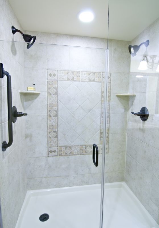 Contemporary Shower with Tile Accents